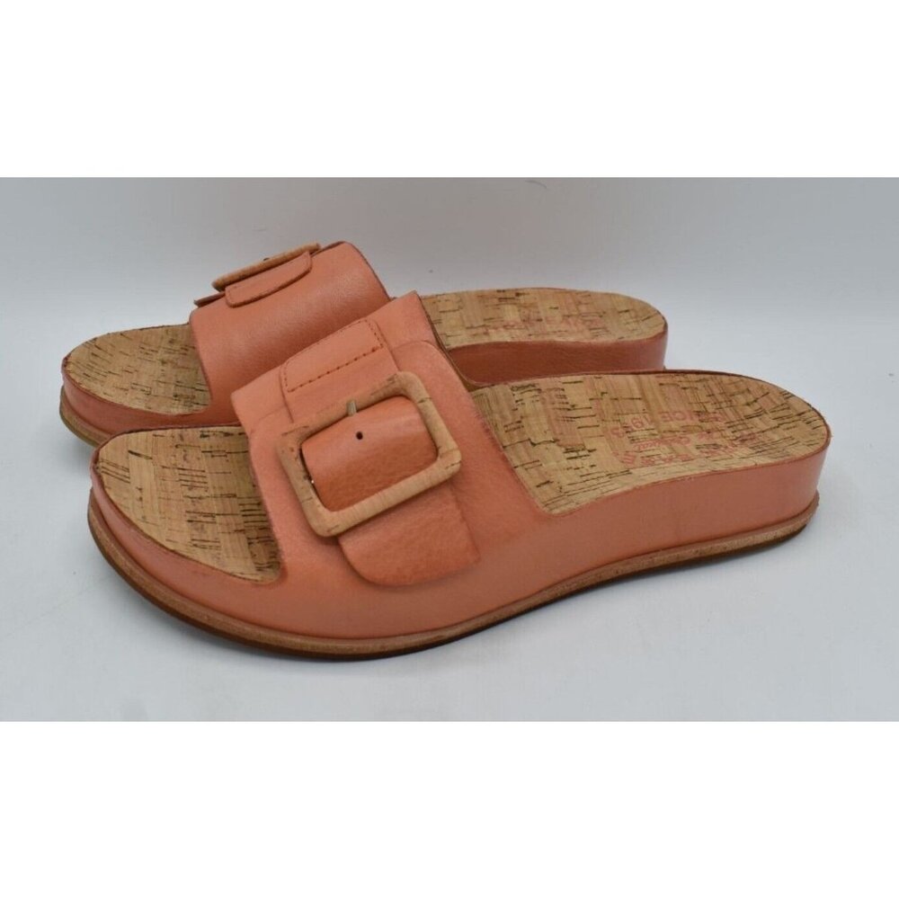 Kork Ease Womens Size 11 Tutsi Buckle Orange Full Grain Leather Slide Sandals